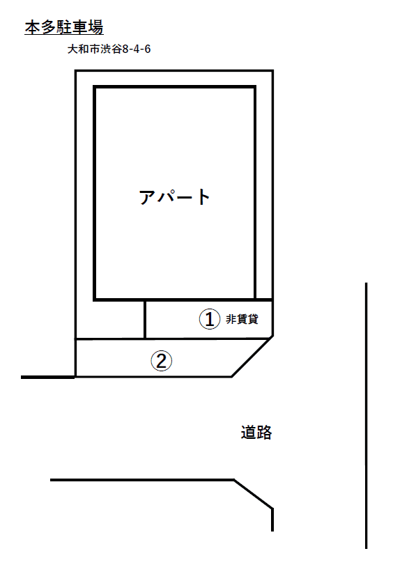 本多駐車場の駐車配置図