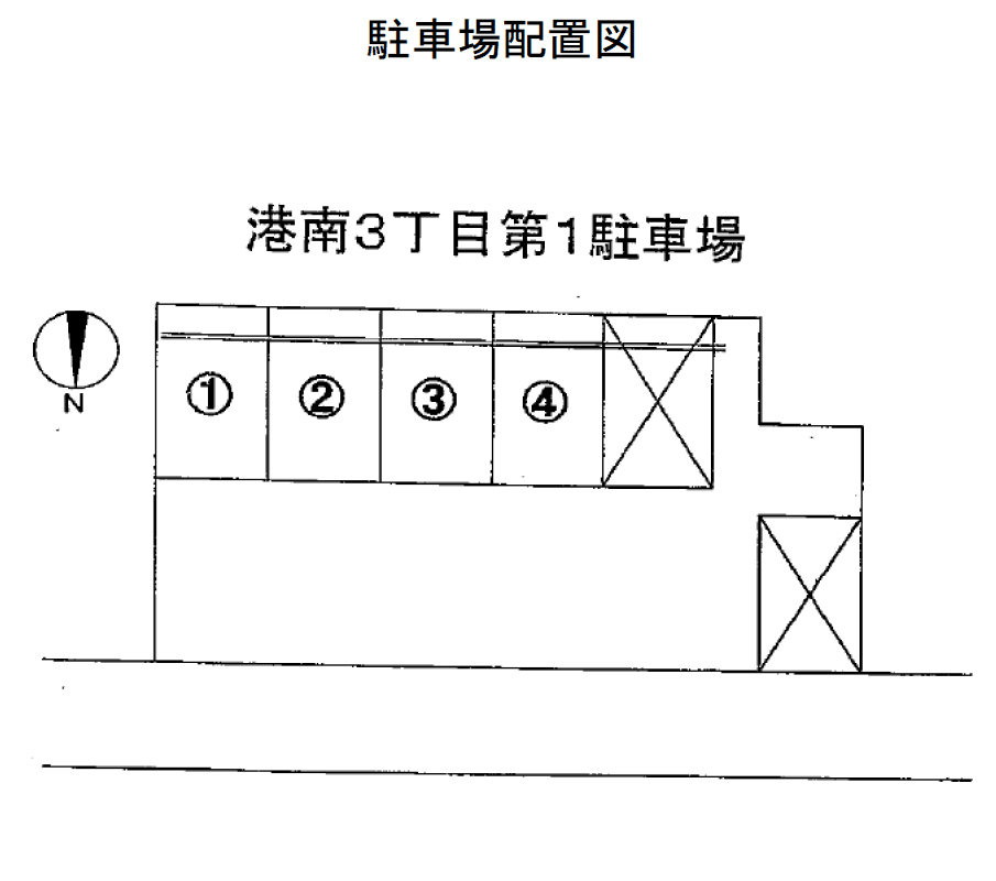 港南３丁目第１駐車場の駐車配置図
