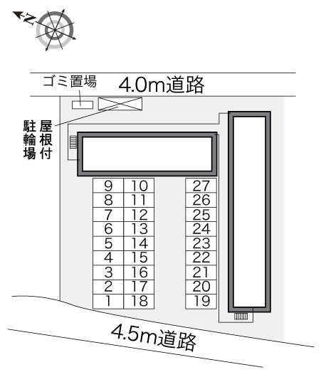 源藤Ⅲ(28665)の駐車配置図