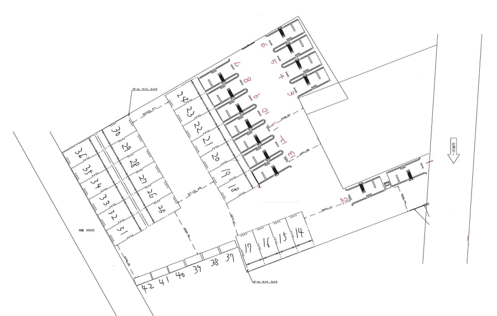 クレスト松島第４駐車場の駐車配置図
