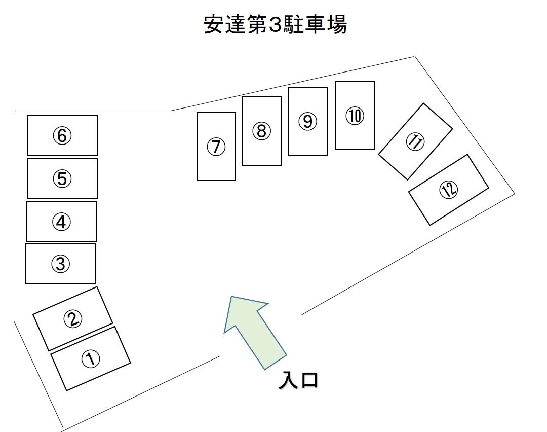 安達第3駐車場の駐車配置図