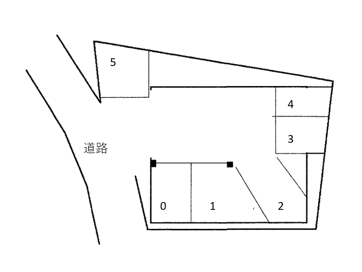 前田ガレージの駐車配置図