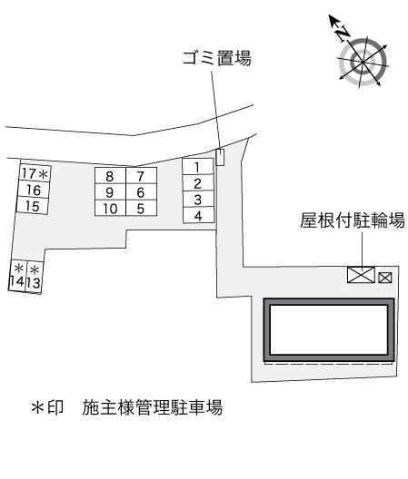 フォンティーヌⅡ(38790)　敷地外駐車場の駐車配置図