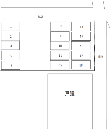 小林駐車場（仙波）の駐車配置図