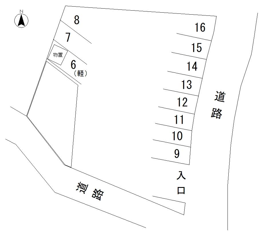出縄月極駐車場の駐車配置図