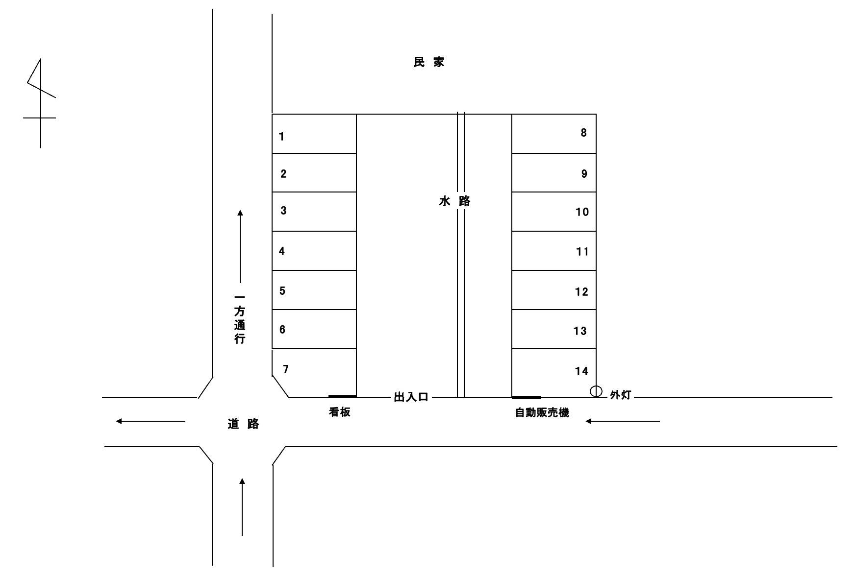 花沢町駐車場の駐車配置図