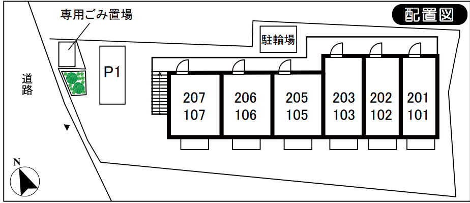 スカイアーバン駐車場の駐車配置図