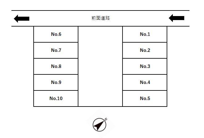 田中ガレージの駐車配置図