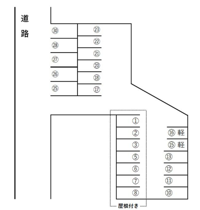 永嶋駐車場の駐車配置図