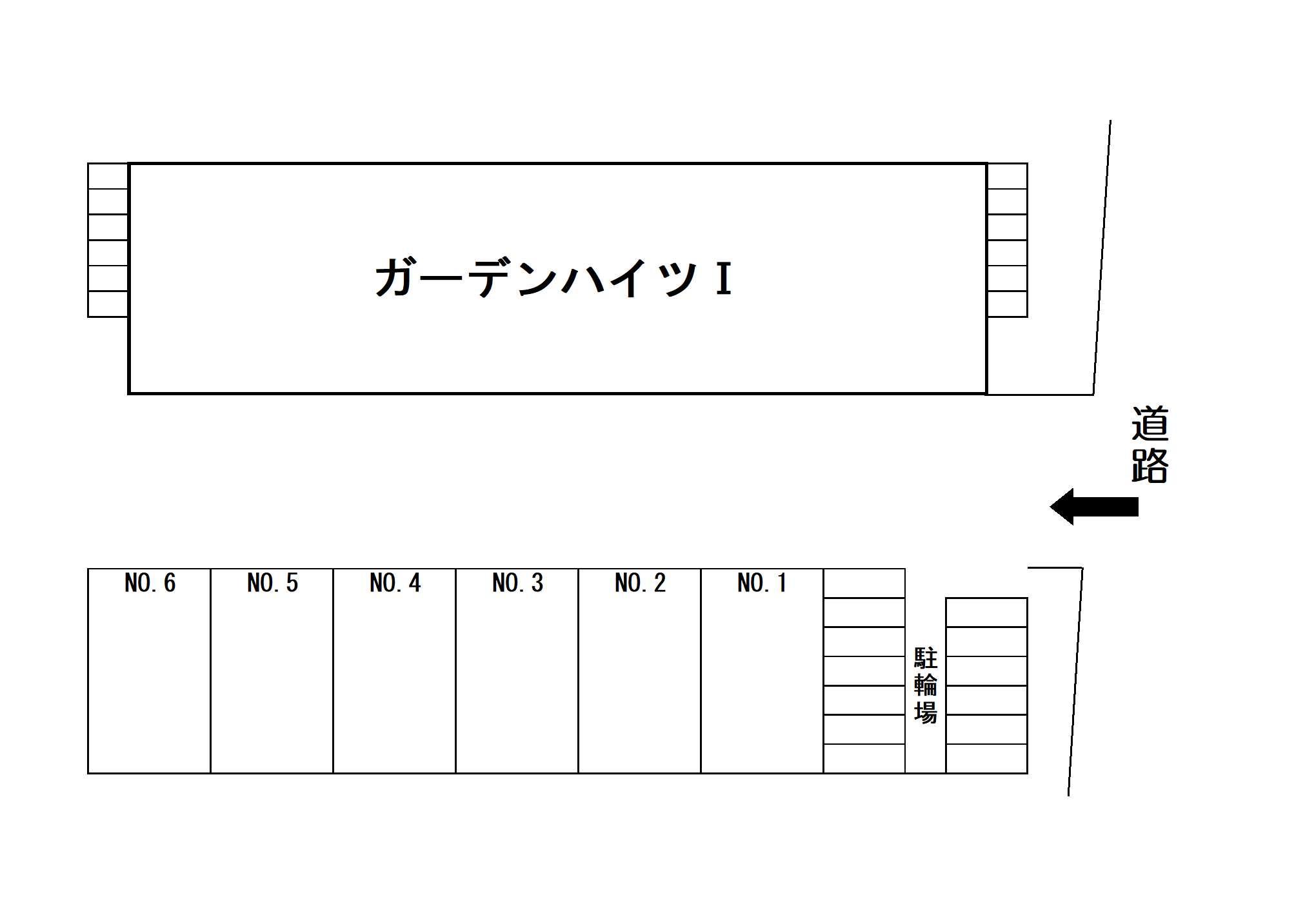 ガーデンハイツⅠ内駐車場の駐車配置図