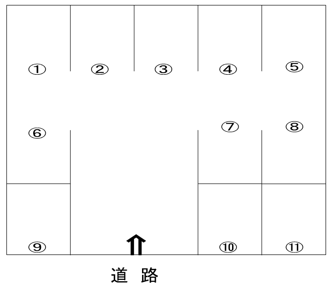 津波清様駐車場の駐車配置図
