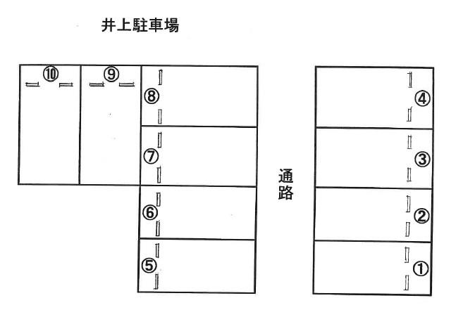 井上駐車場の駐車配置図