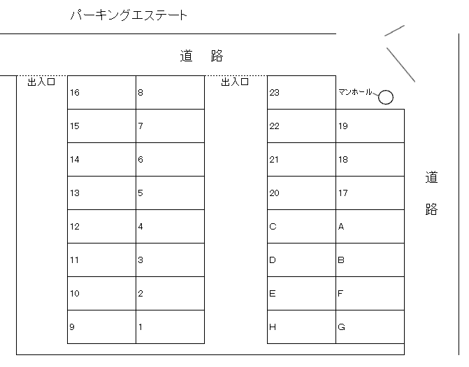パーキングエステートの駐車配置図