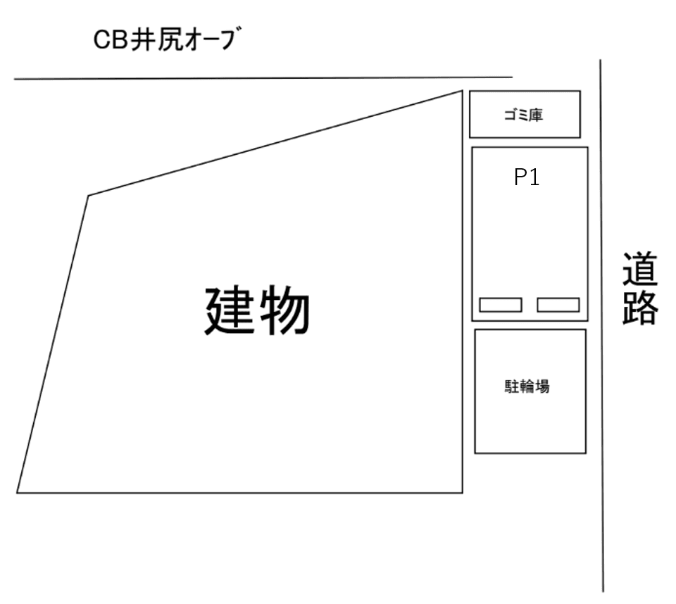 CB井尻ｵｰﾌﾞの駐車配置図