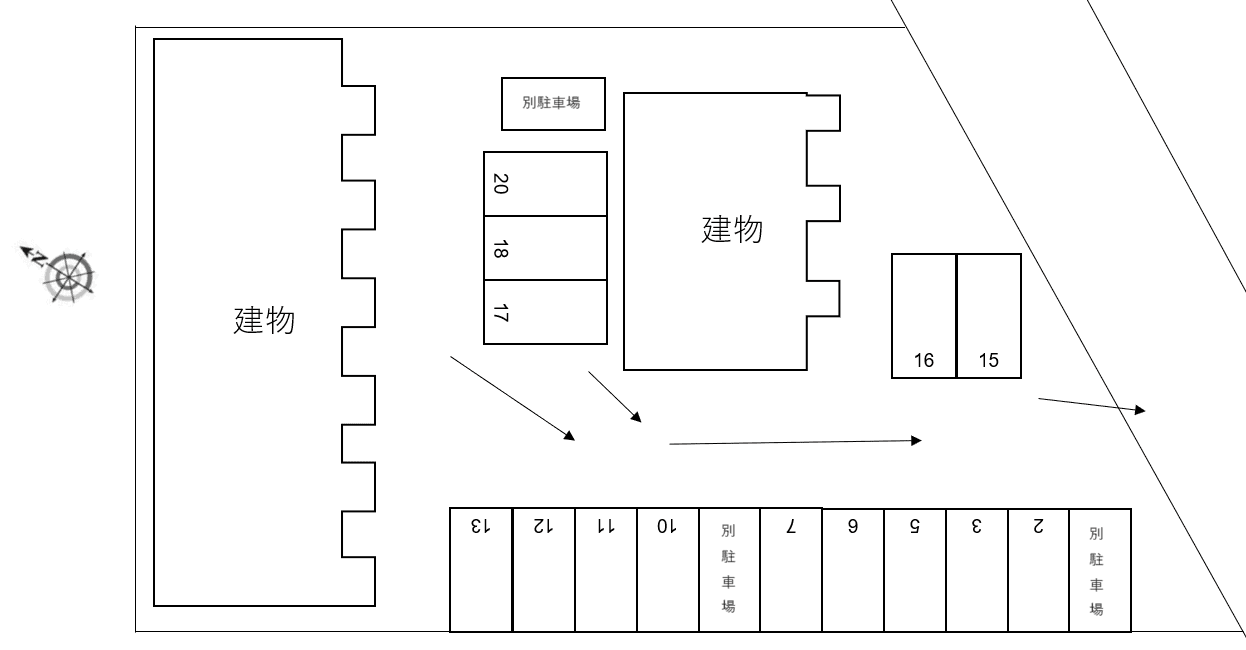 ＣＯＭＦＯＲＴ　ＨＡＮＡＺＯＮＯ　Ａの駐車配置図