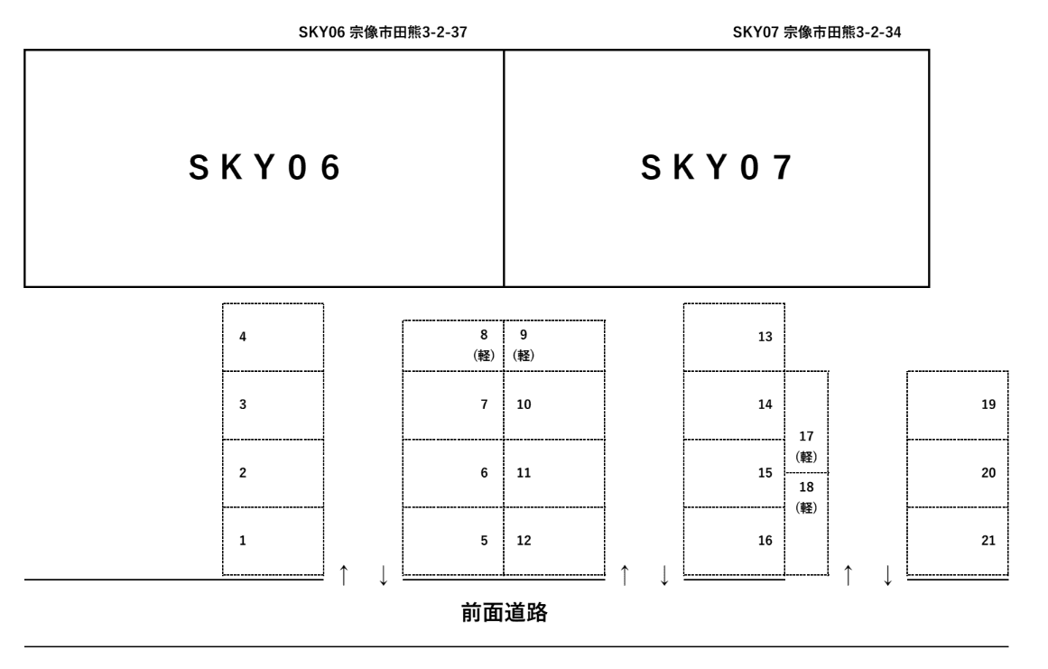 SKY06・07の駐車配置図