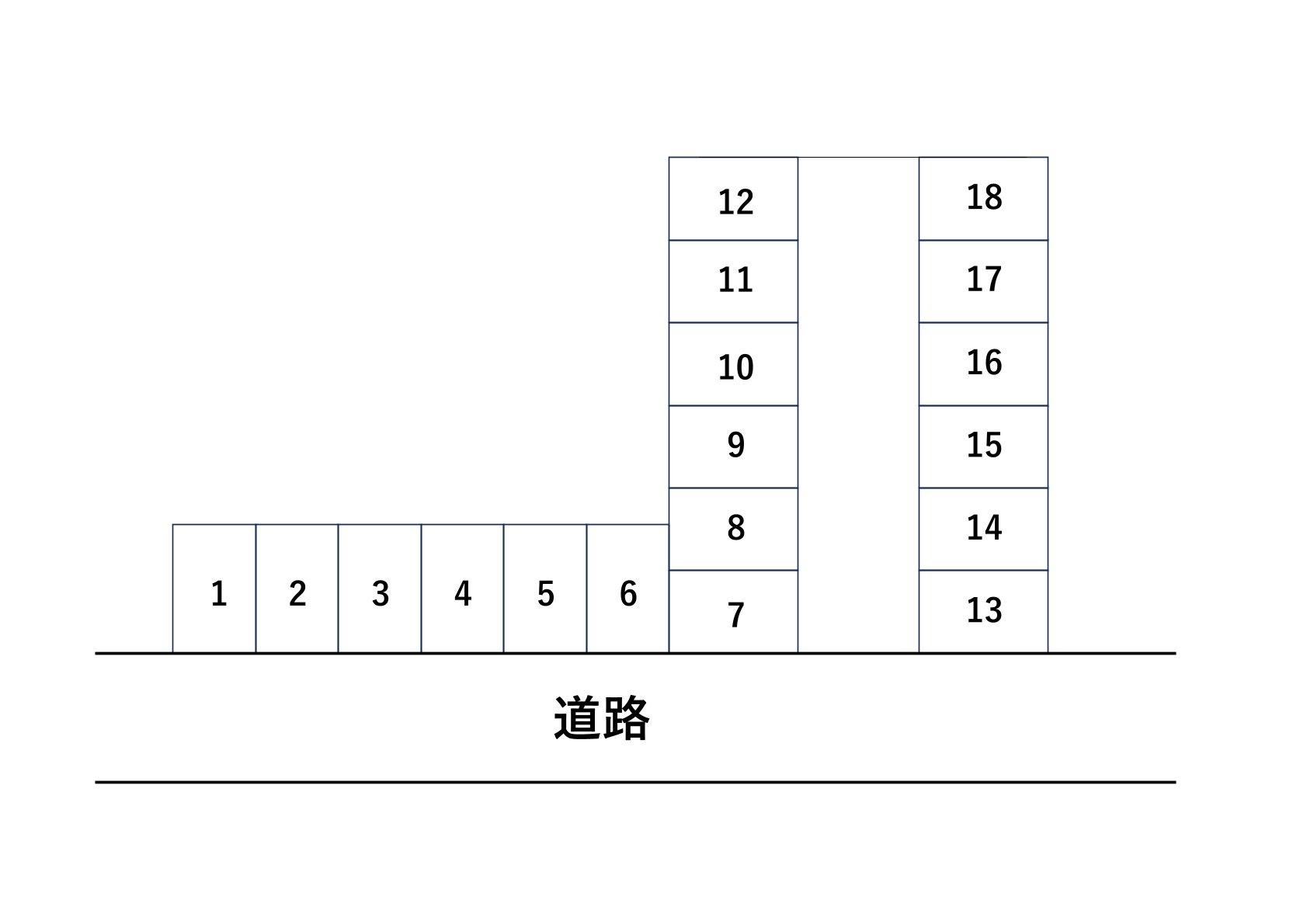 冨永第二駐車場の駐車配置図