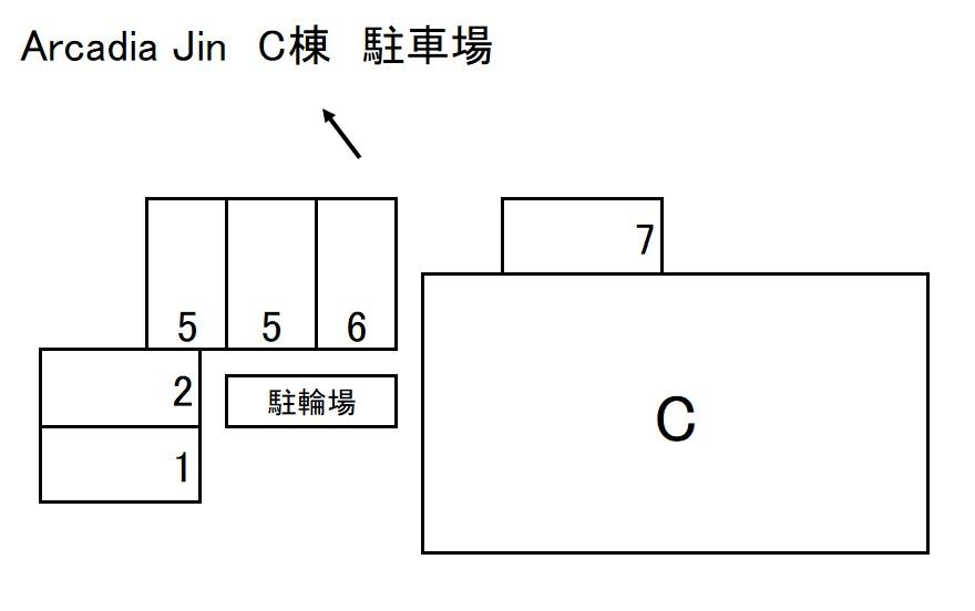 Arcadia Jin　C棟の駐車配置図