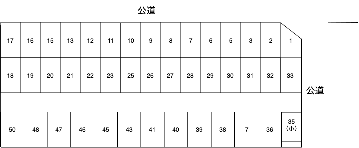 東坂下モータープールの駐車配置図