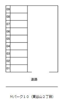 Ｍパーク１０（東谷山２丁目）の駐車配置図