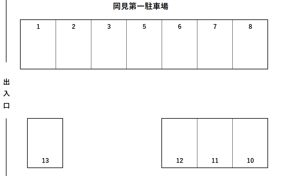 岡見第一駐車場の駐車配置図