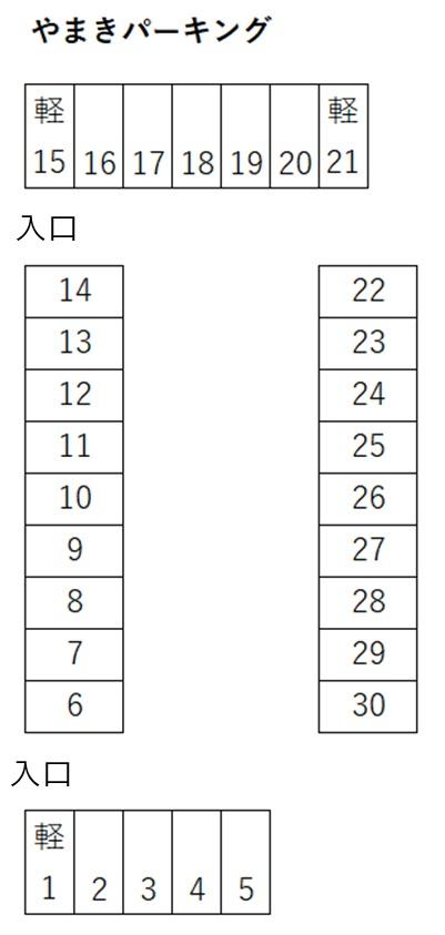 やまきパーキングの駐車配置図
