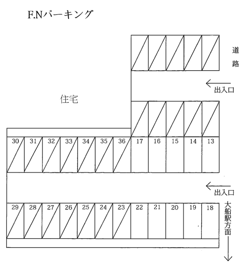 F.Nパーキングの駐車配置図