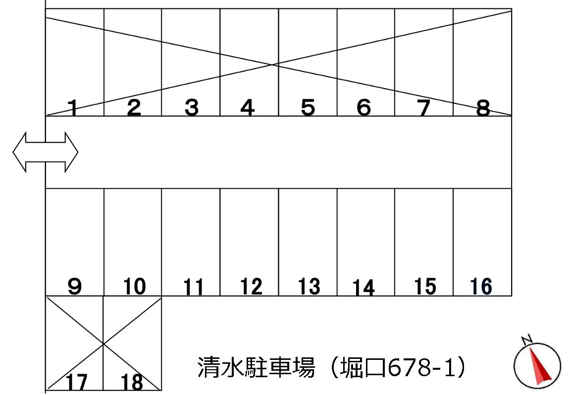 清水駐車場（堀口683-1）の駐車配置図