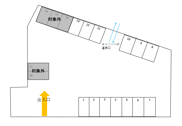 APパーク坪生の駐車配置図