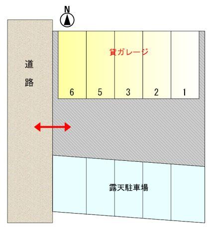 小坂ＯＯガレージの駐車配置図