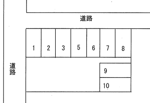 大沢駐車場の駐車配置図