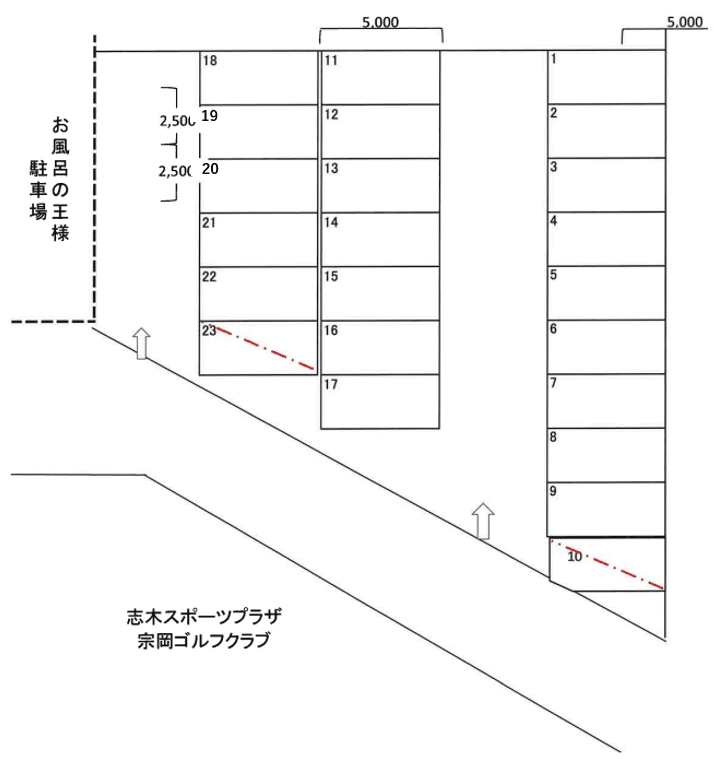 志村第二駐車場の駐車配置図