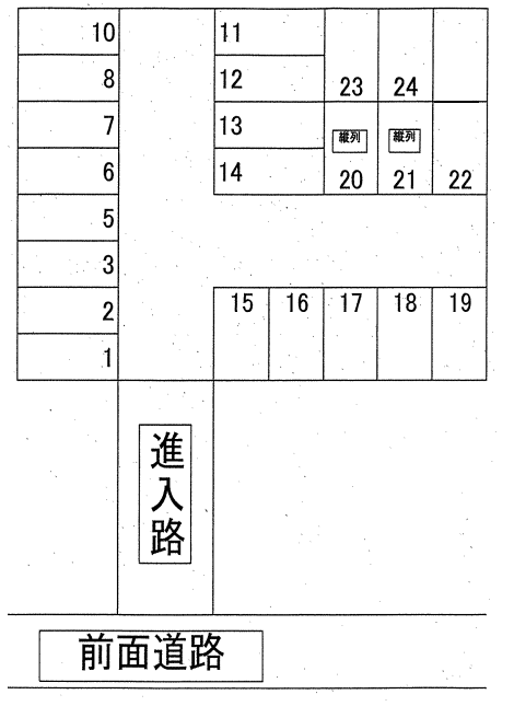 荷揚町64駐車場の駐車配置図