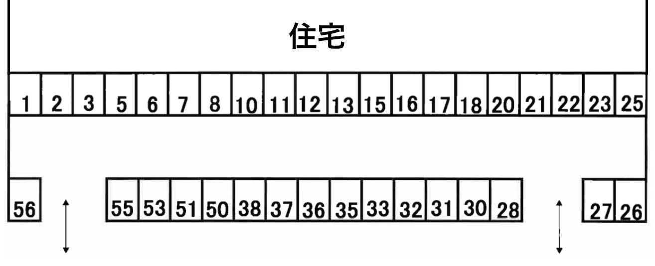 上野第２駐車場の駐車配置図