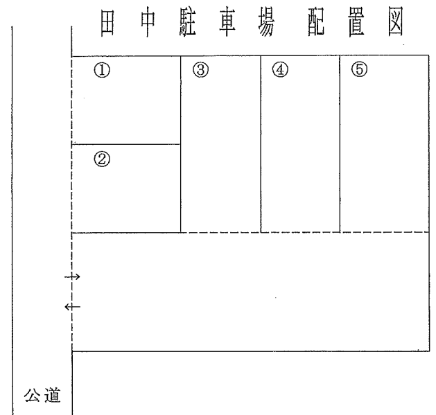 田中駐車場の駐車配置図
