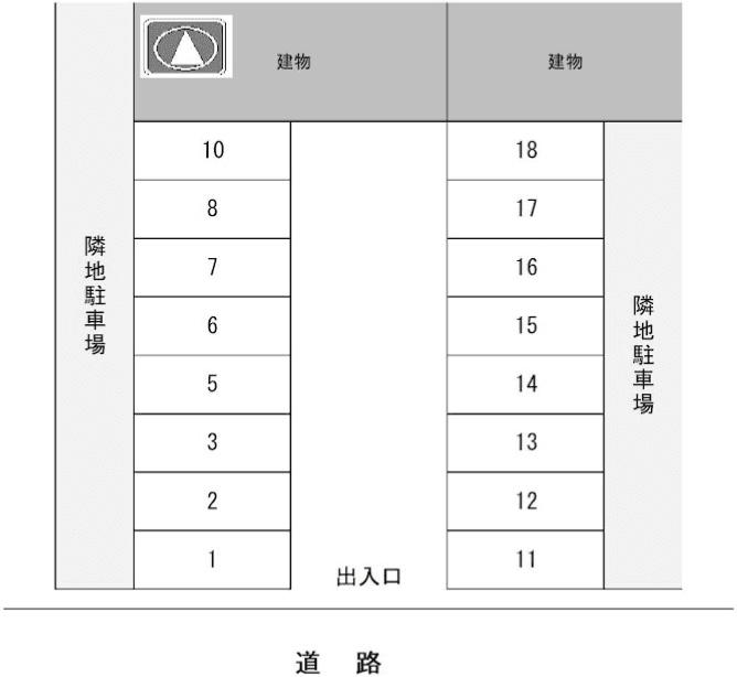 野並3丁目イトウパーキングの駐車配置図