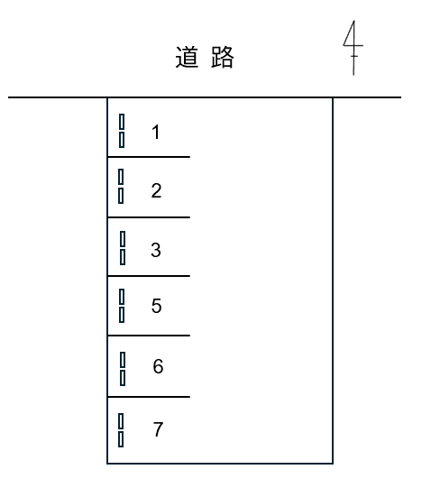 097荒子４丁目の駐車配置図