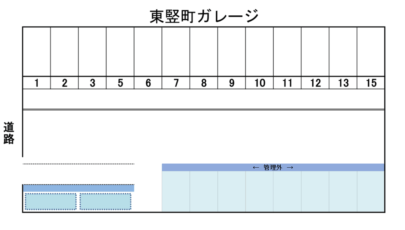 東竪町ガレージの駐車配置図