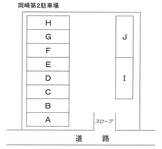 岡﨑第２駐車場の駐車配置図