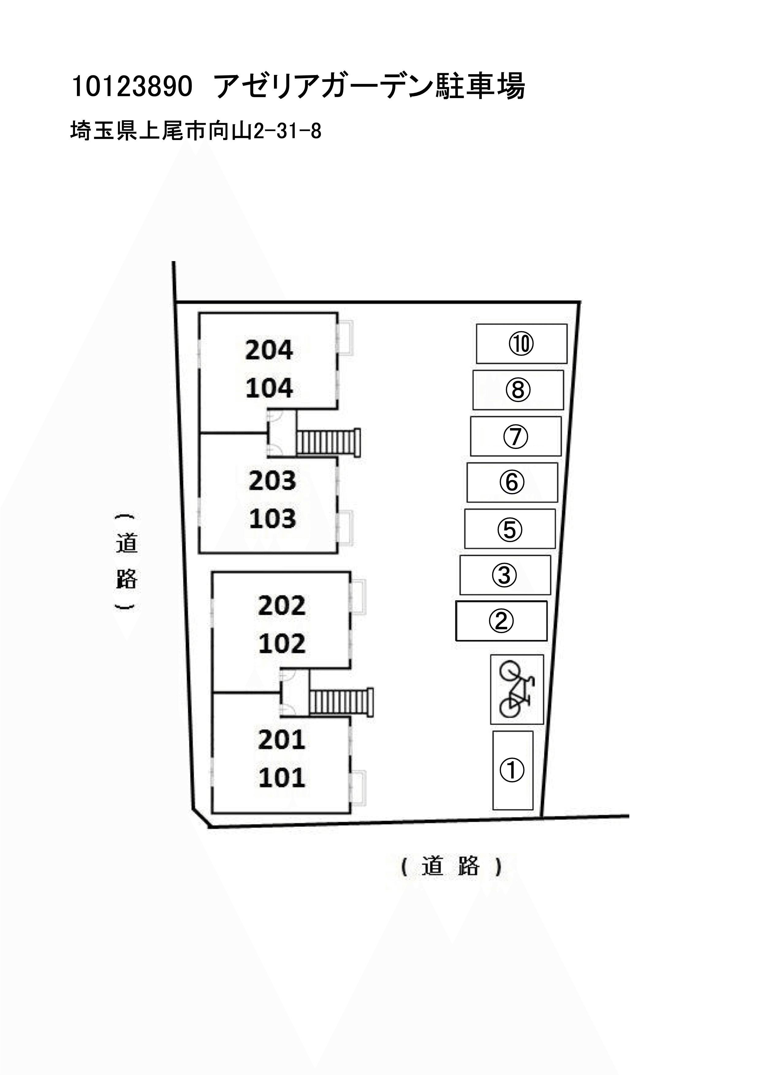 アゼリアガーデン駐車場の駐車配置図