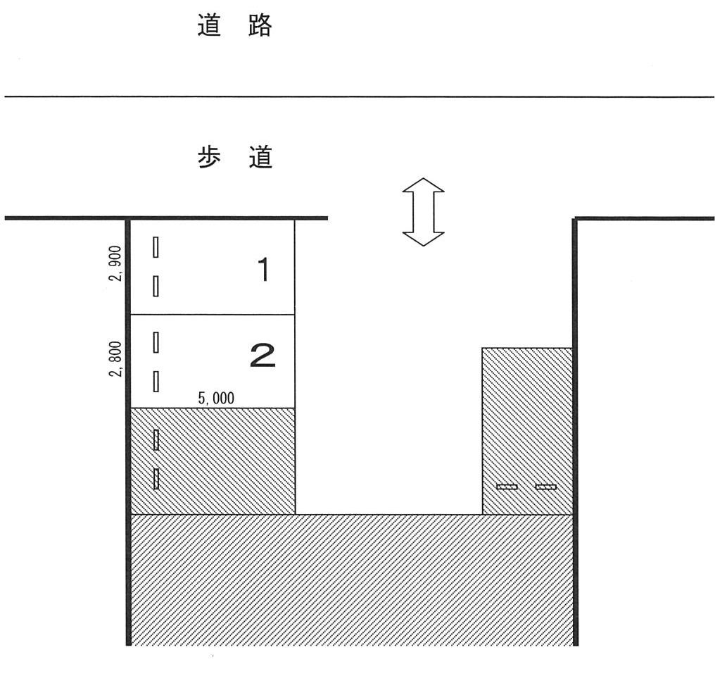 Tパーキングの駐車配置図