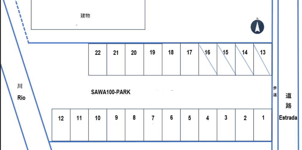 SAWA100-PARKの駐車配置図