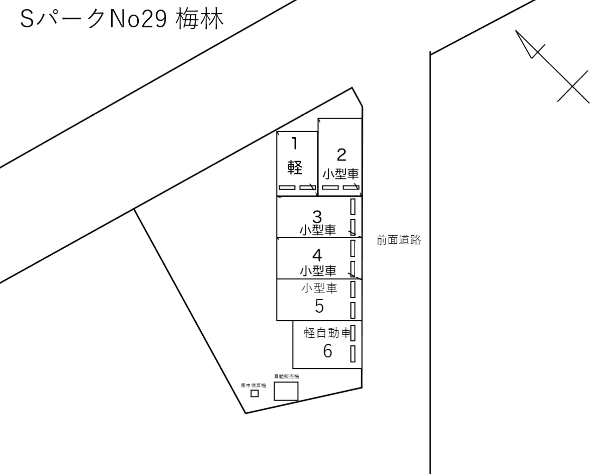 SパークNo.29B（梅林七丁目）の駐車配置図