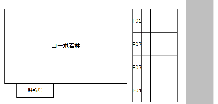 コーポ若林の駐車配置図