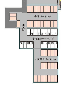 小川第２パーキングの駐車配置図