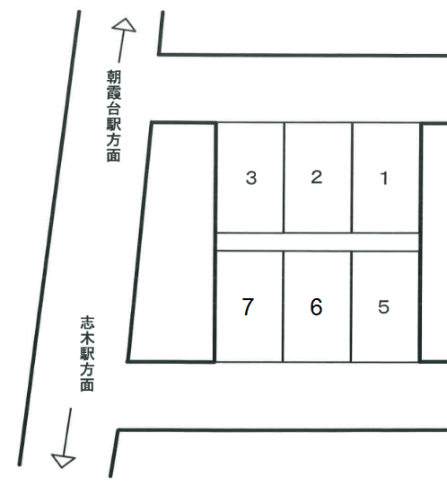深谷駐車場の駐車配置図