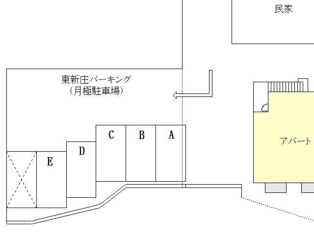 東新庄パーキングの駐車配置図