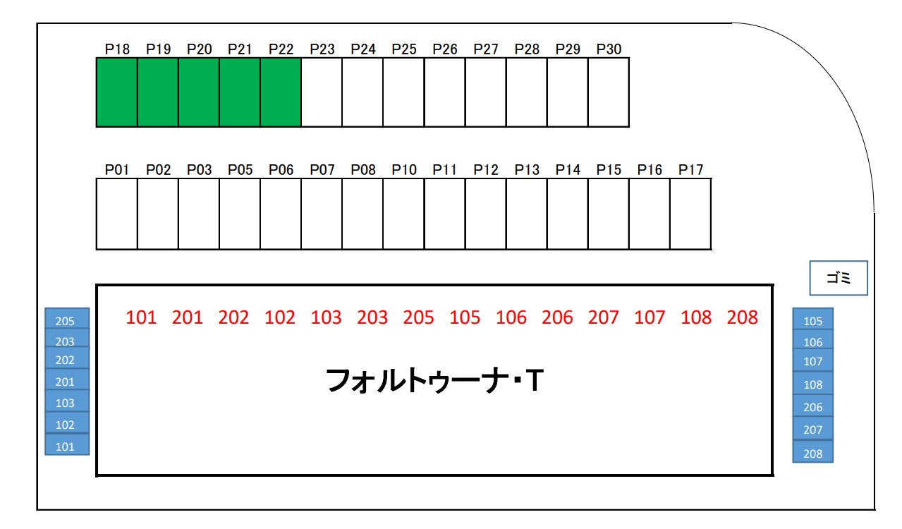 フォルトゥーナ・Tの駐車配置図