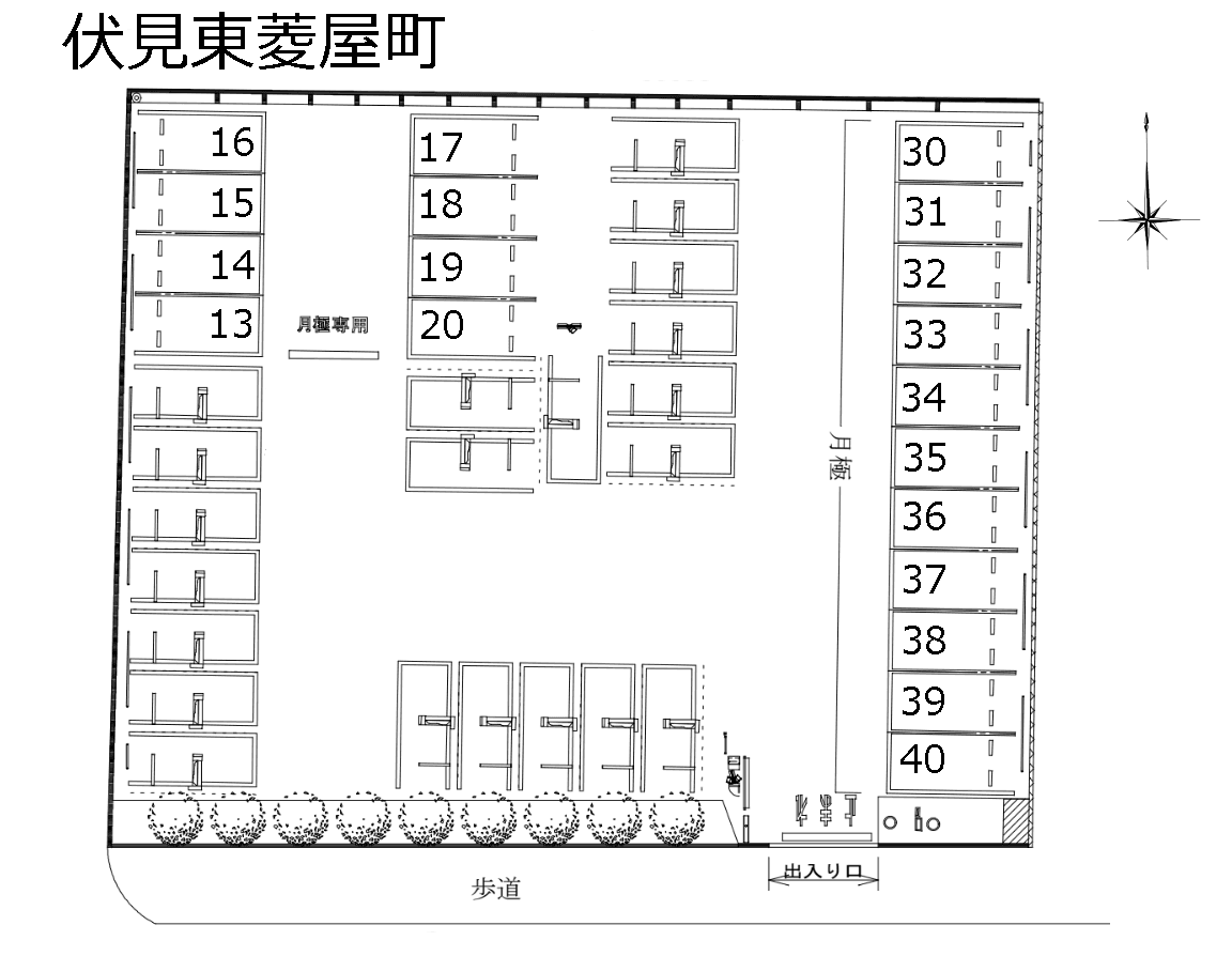 伏見東菱屋町の駐車配置図