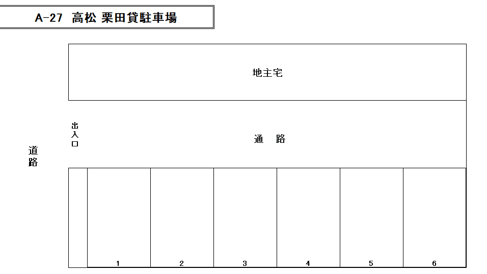 A-27 高松 栗田貸駐車場の駐車配置図